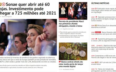 Negócios estreia novo site