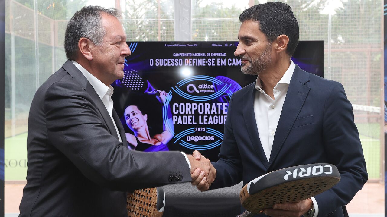 Luís Santana, administrador da Cofina, e Nuno Nunes, Chief Sales Officer (CSO) do segmento B2B da Altice Portugal, na conferência de imprensa da competição, que tem início em janeiro.